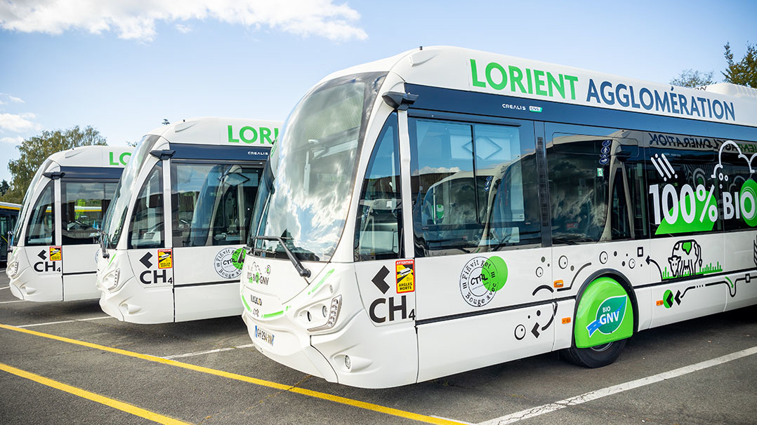 Bus Bio GNV au dépôt CTRL