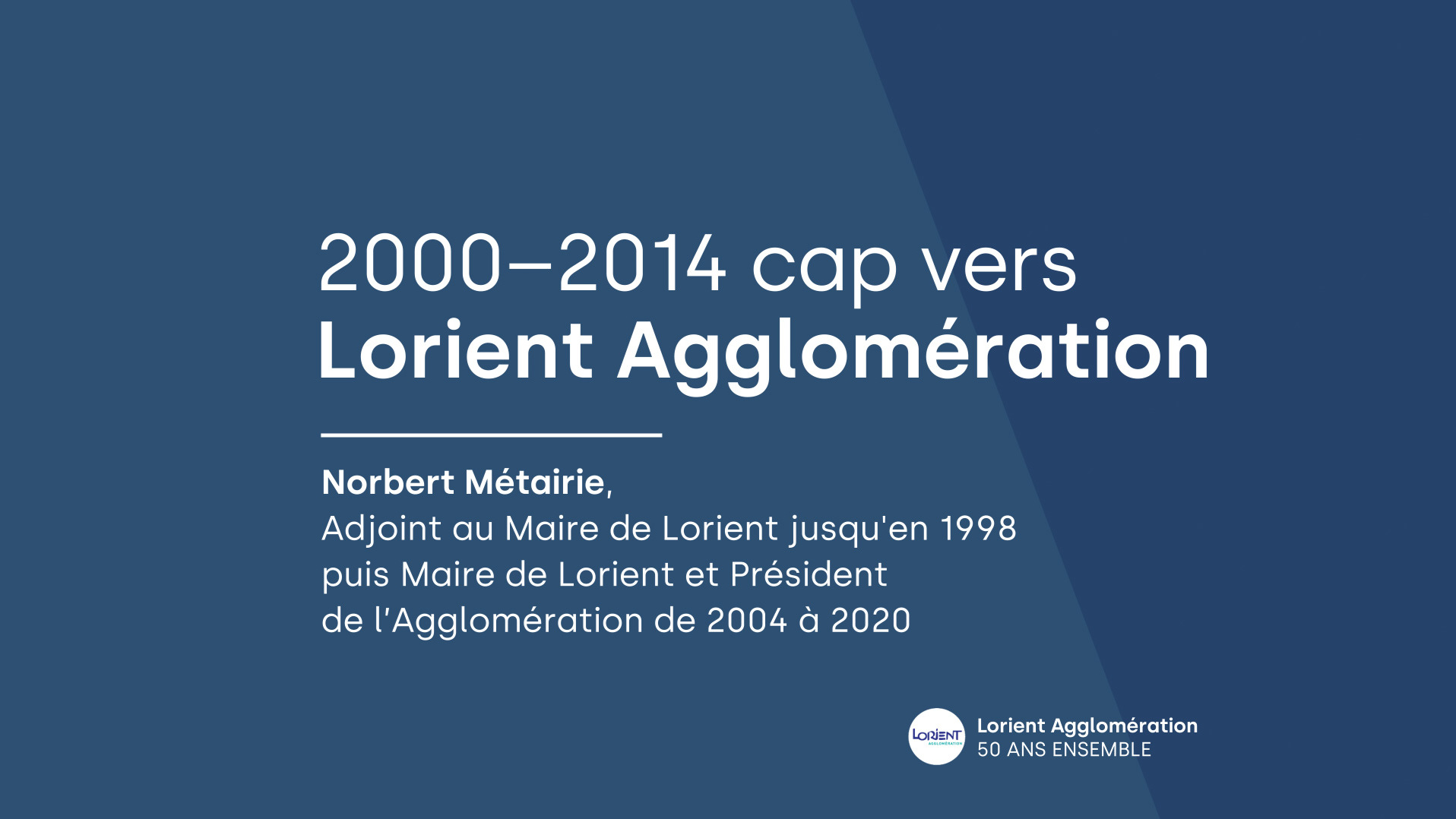 50 ans de Lorient Agglo | Norbert Métairie - 2000-2014 cap vers Lorient Agglomération