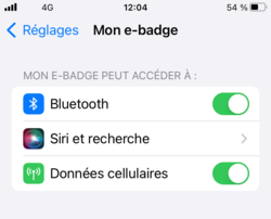 Mon-ebadge autoriser le Bluetooth