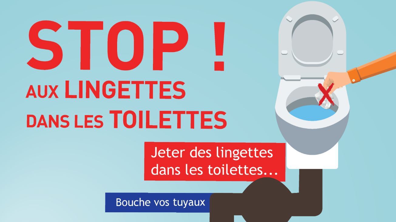 Stop aux lingettes dans les toilettes!