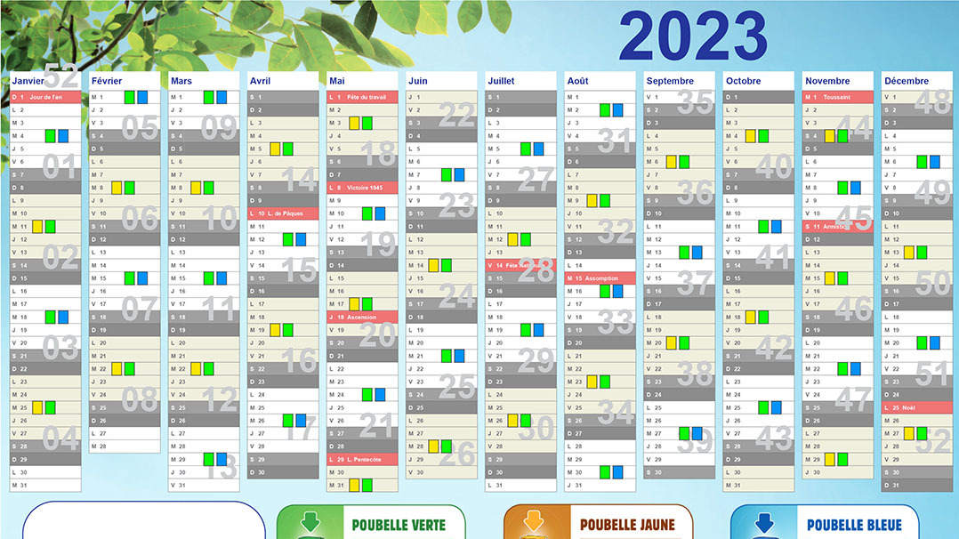 Calendrier collecte 2023