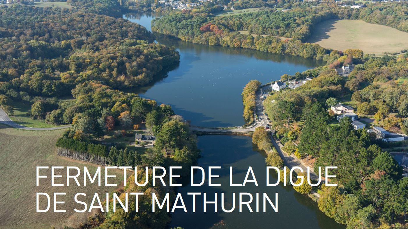 Fermeture de la digue de Saint-Mathurin à Ploemeur