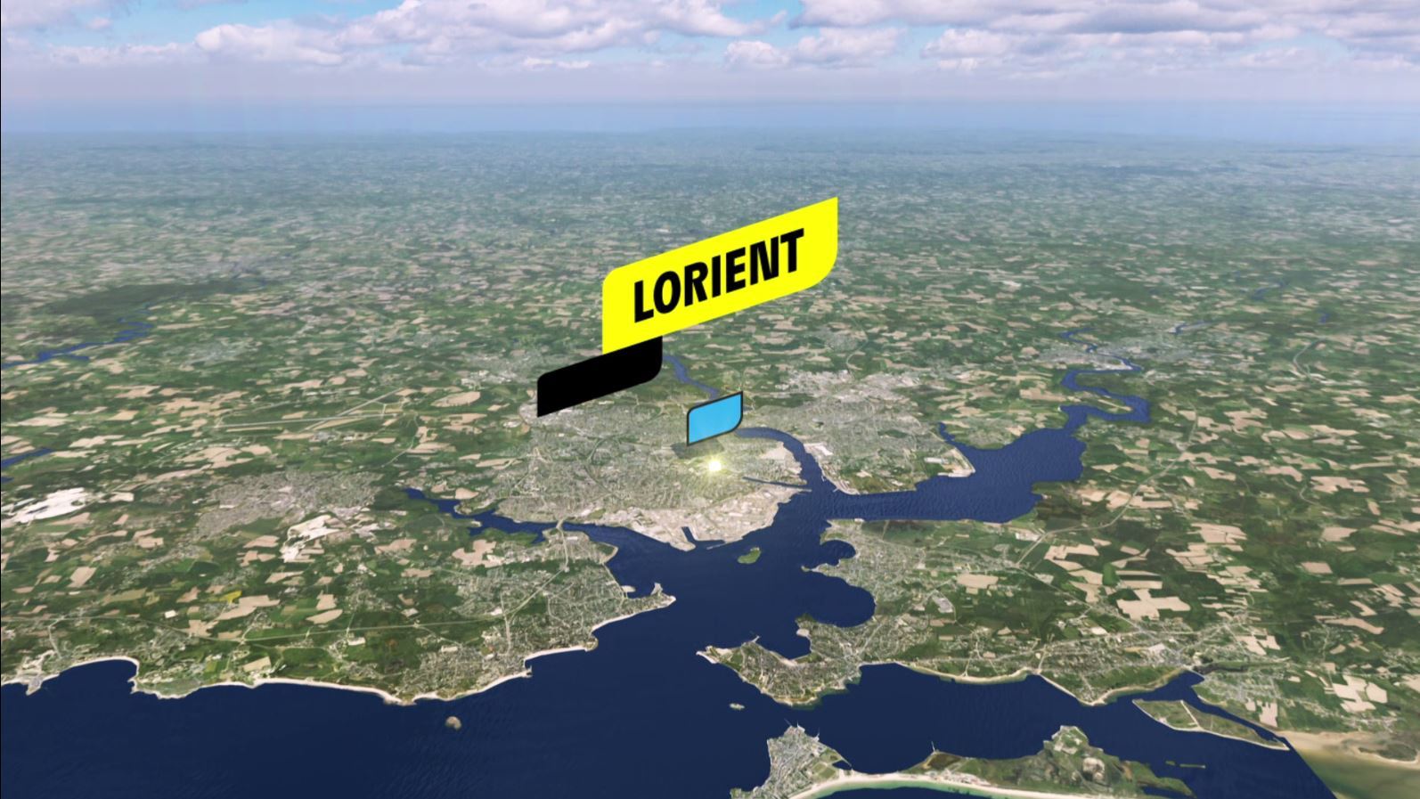 Tour de France 2021 - Parcours 3D de la 3e étape au départ de Lorient