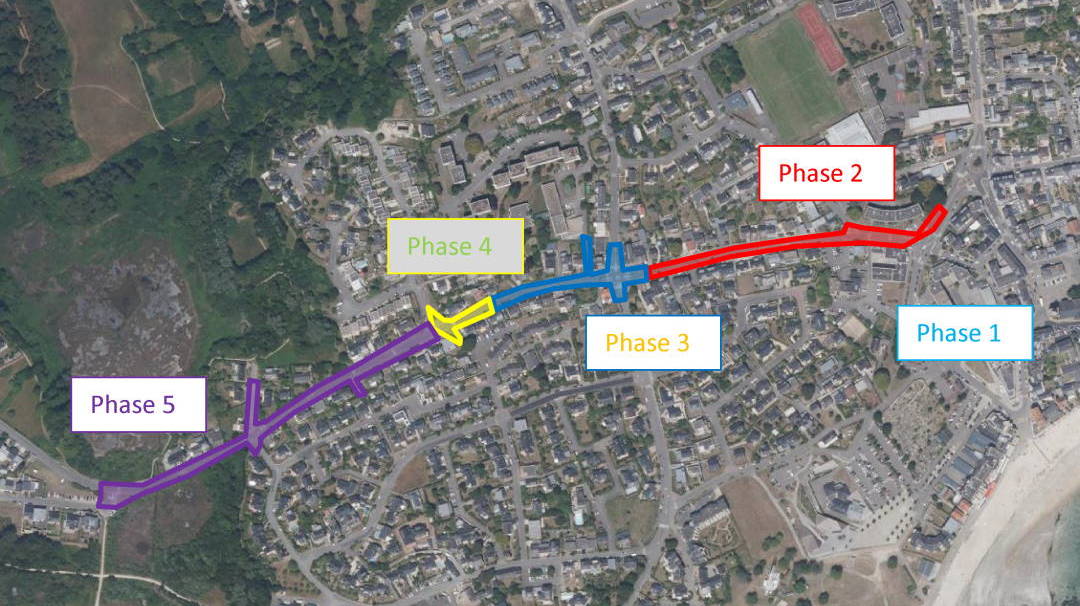 Plan travaux Renouvellement des réseaux d’assainissement et d’eau potable à Larmor-Plage