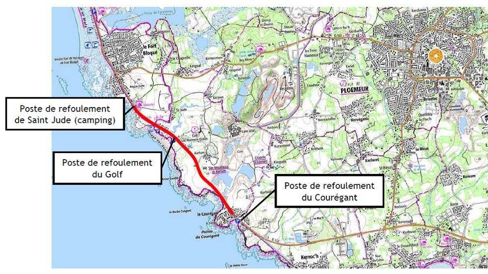 Travaux reseaux eau et assainissement Ploemeur