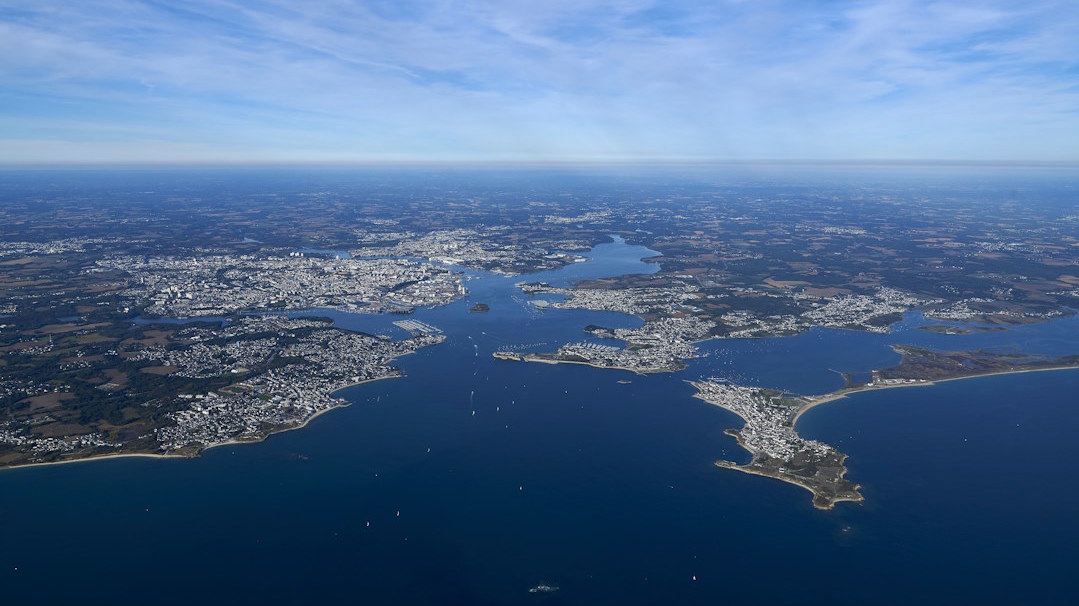 Vue aérienne de la rade de Lorient