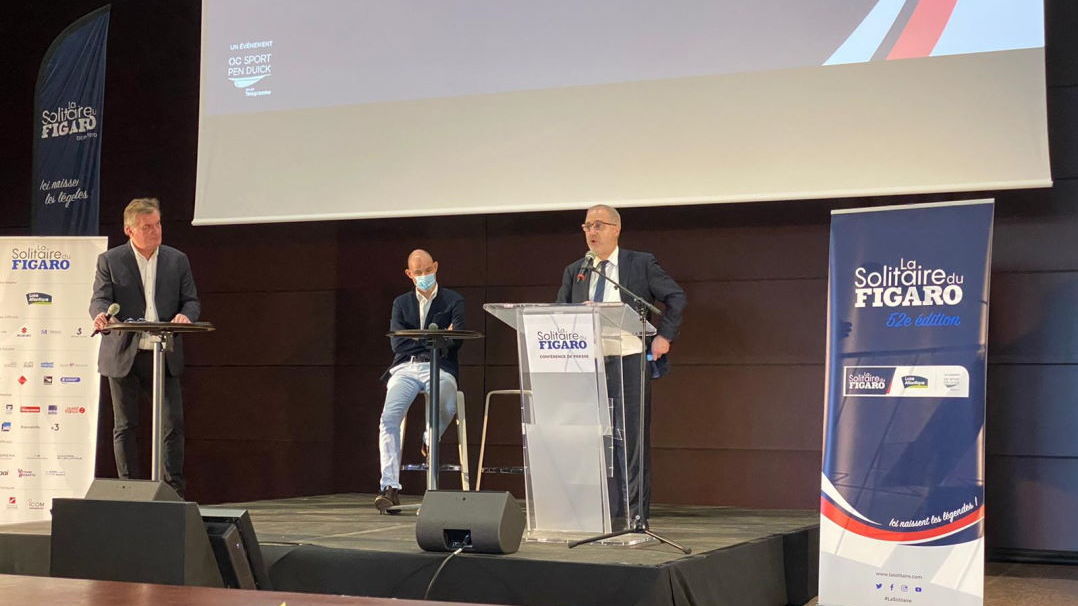 Fabrice Loher, président de Lorient Agglomération et maire de Lorient, est aujourd’hui à Saint-Nazaire pour la conférence de presse de présentation de la 52ème édition de la Solitaire du Figaro