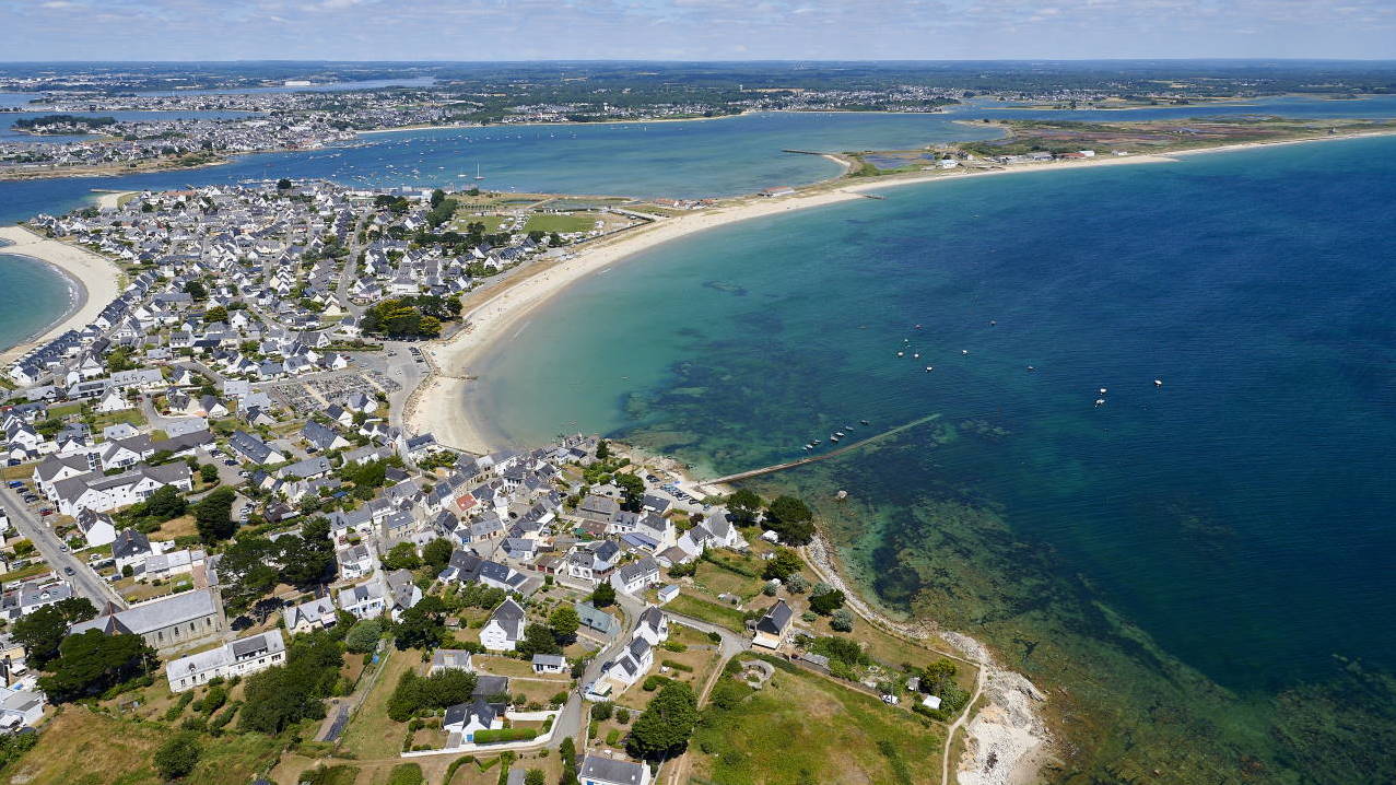 Vue aérienne de la Grande Plage de Gâvres