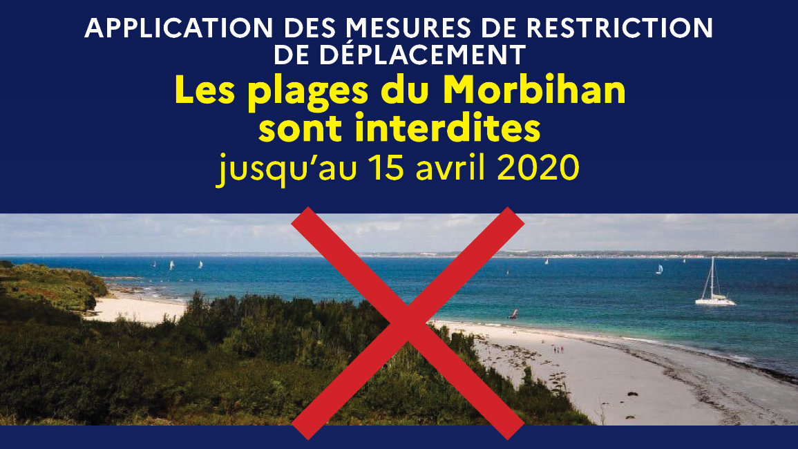 Plages morbihan interdites jusqu'au 15 avril