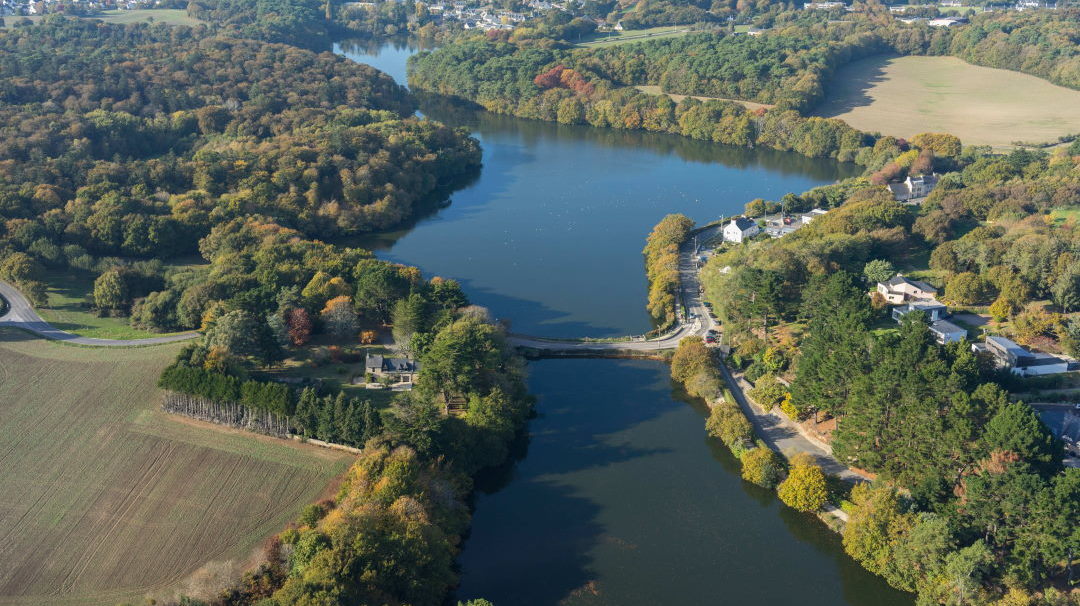 Vue aérienne de l'étang du Ter