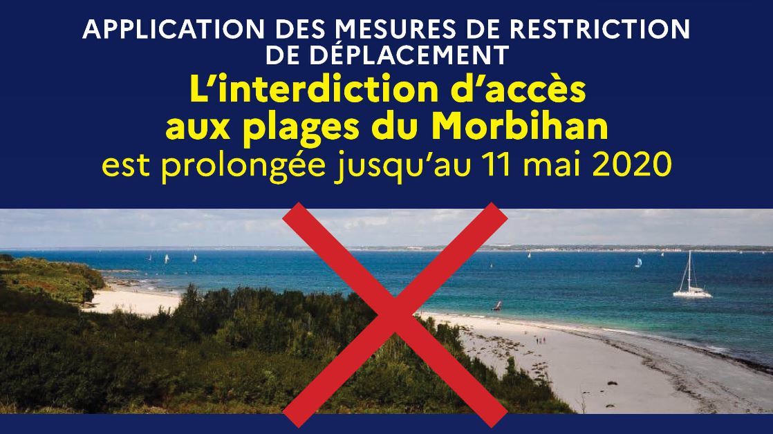 Plages du Morbihan interdites jusqu'au 11 mai 2020