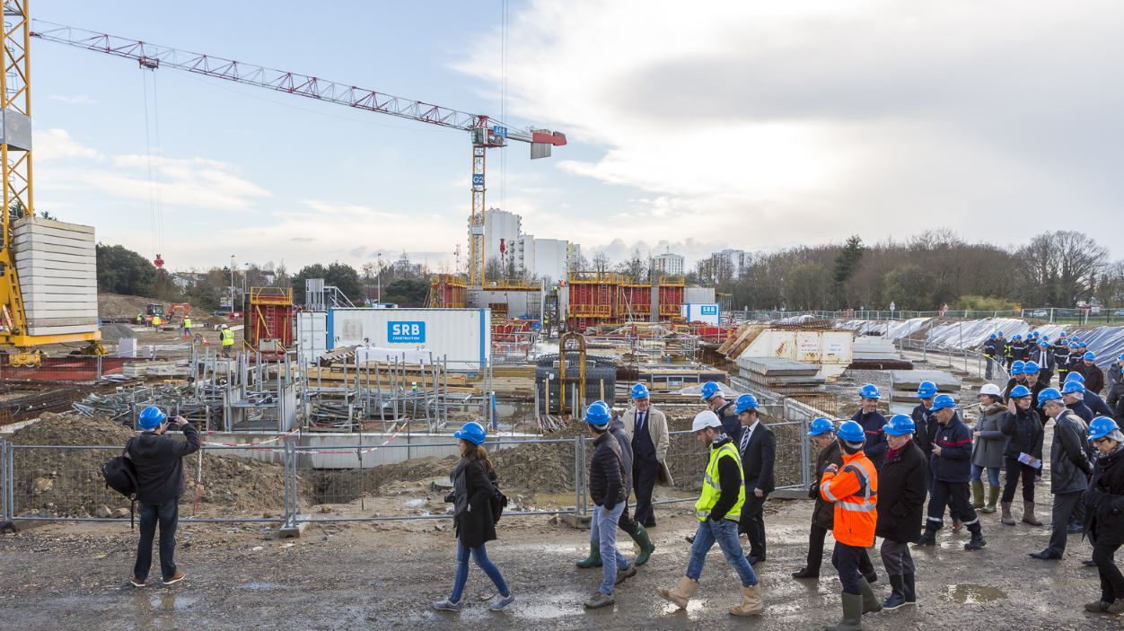 Visite du chantier du futur centre de secours de Kervaric © Fanch Galivel