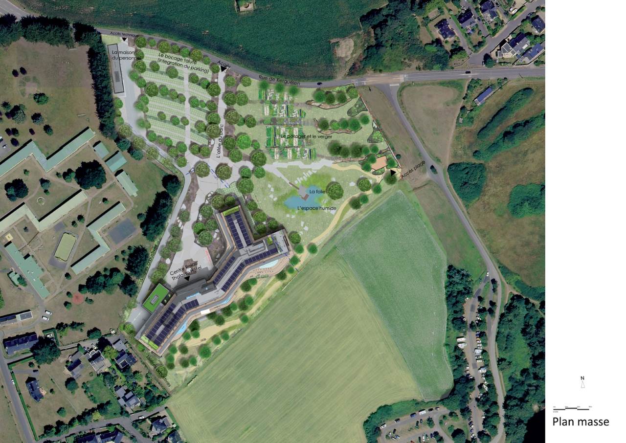 projet du centre Relais Thalasso à Larmor-Plage plan de masse réduit