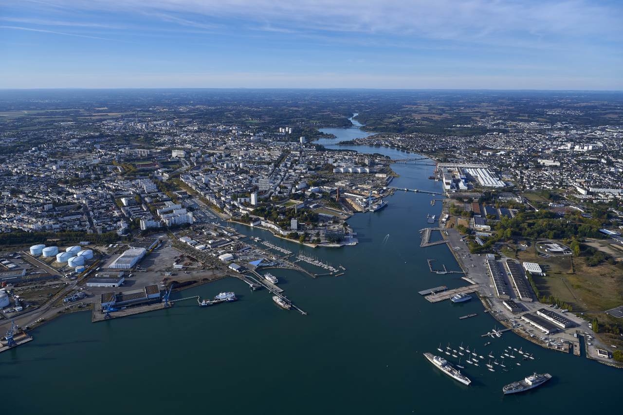 Vue aérienne de la Rade de Lorient