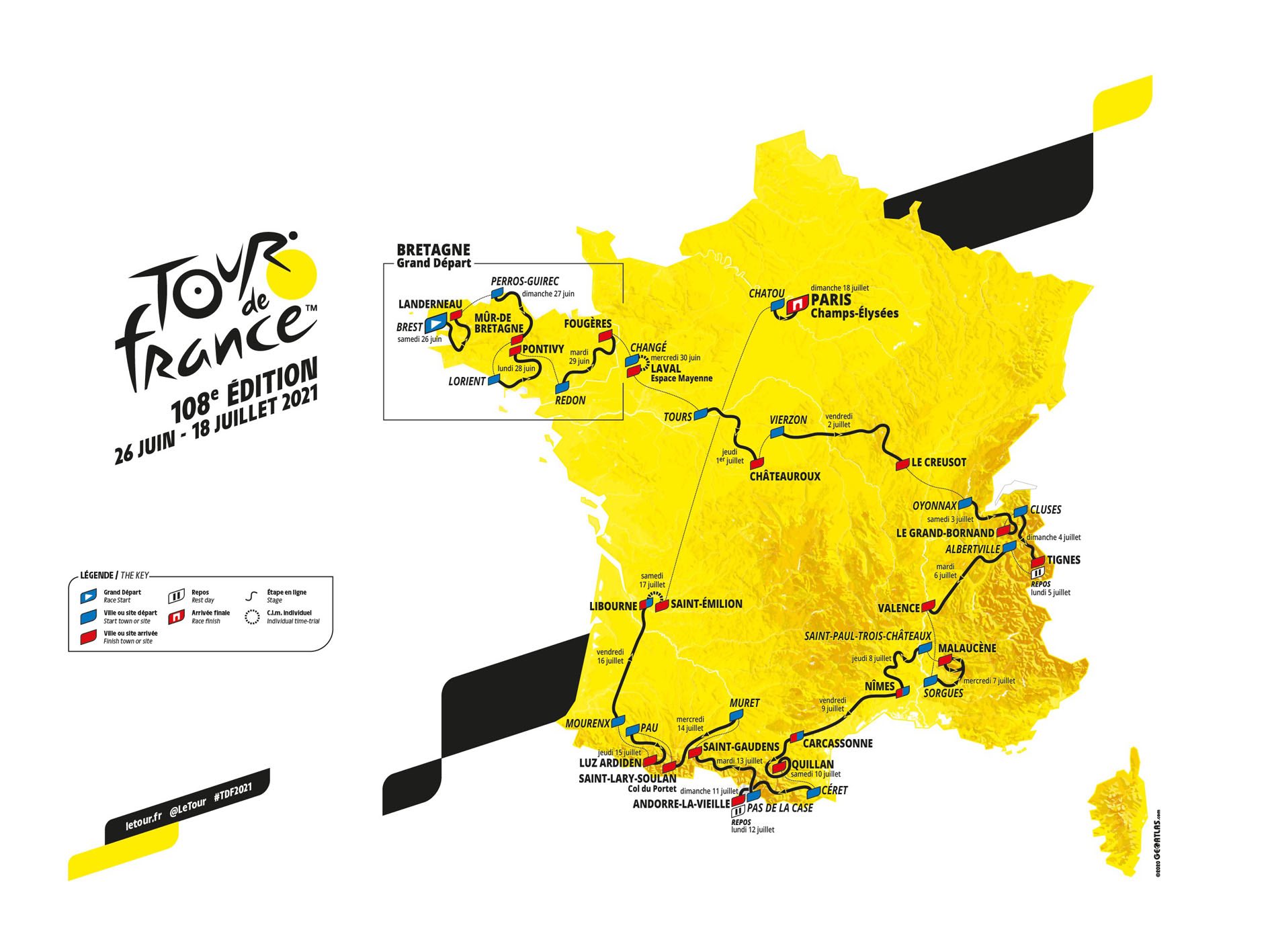 Parcours Tour de France 2021