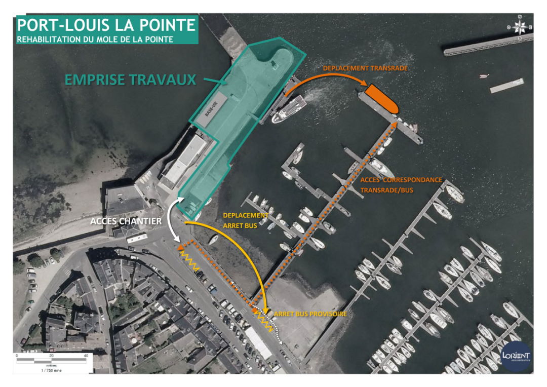 Travaux de réhabilitation du môle de Port-Louis