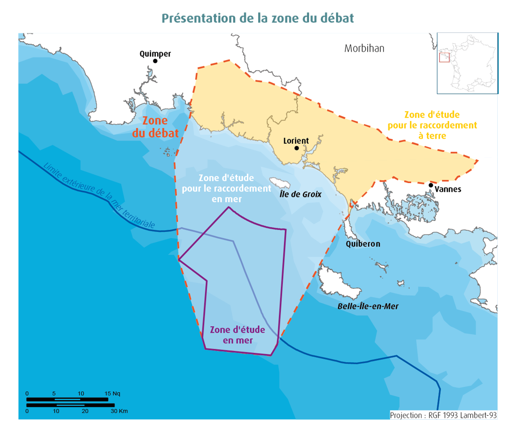 Une première zone d'implantation des éoliennes flottantes a été définie