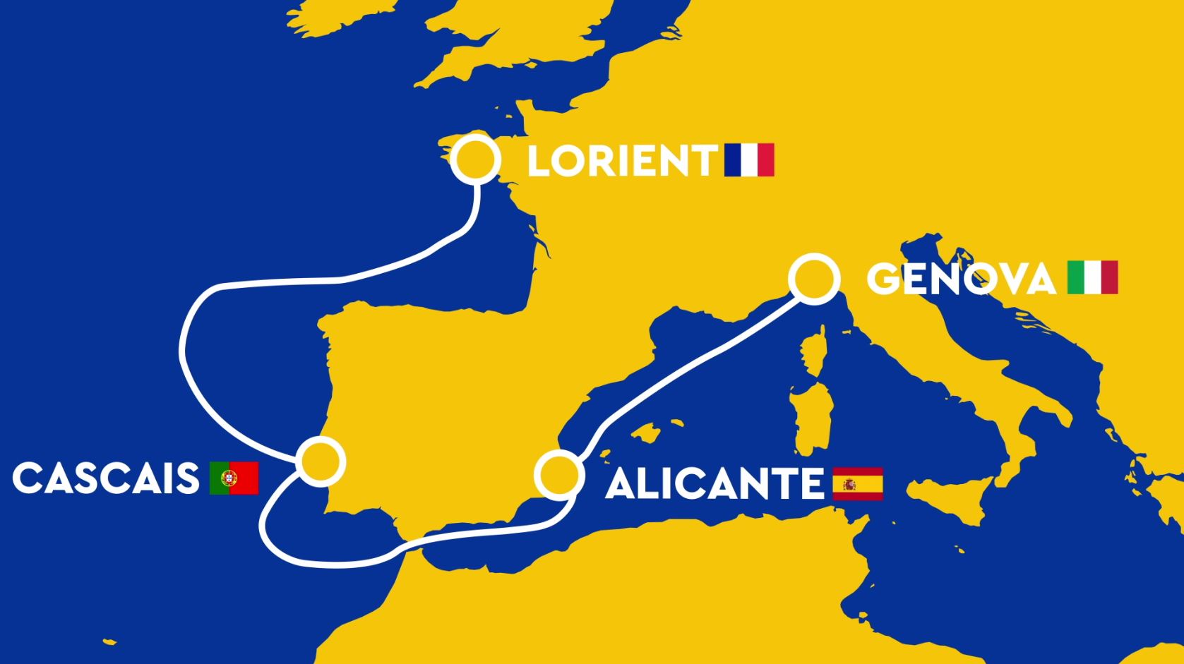 Parcours de la course The Ocean Race Europe 2021 au départ de Lorient