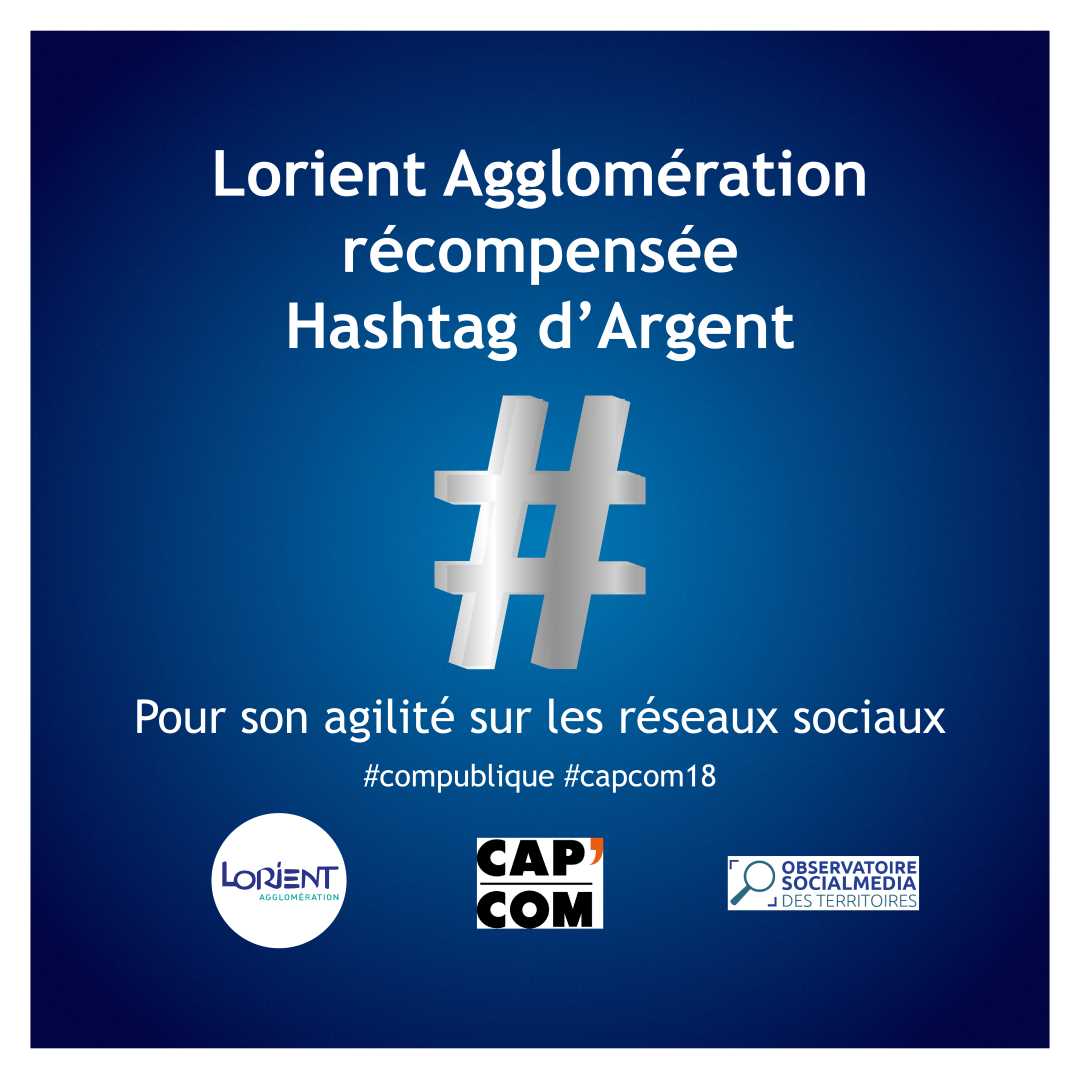 Prix Hashtag argent agilité réseaux sociaux Lorient Agglomération