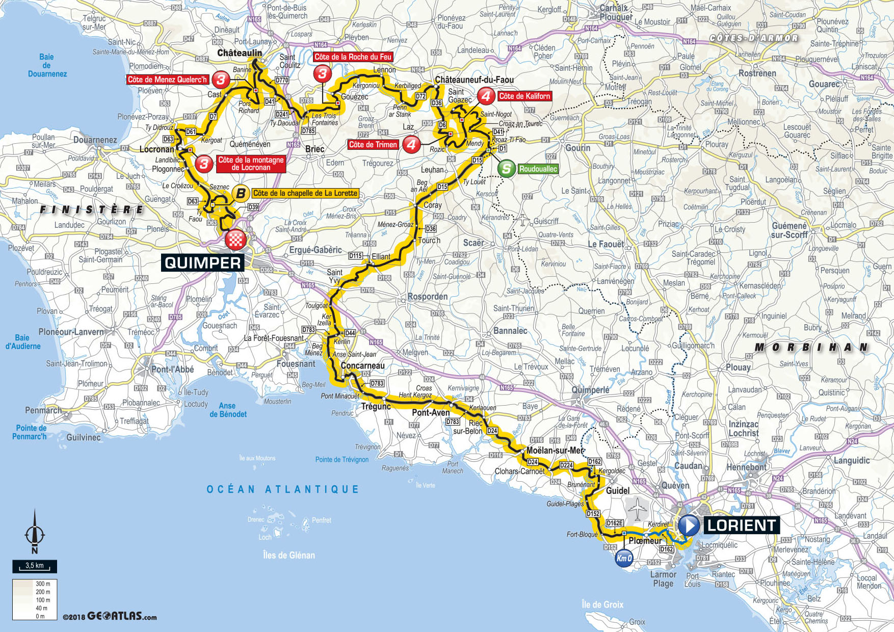 carte du tour de france 2018