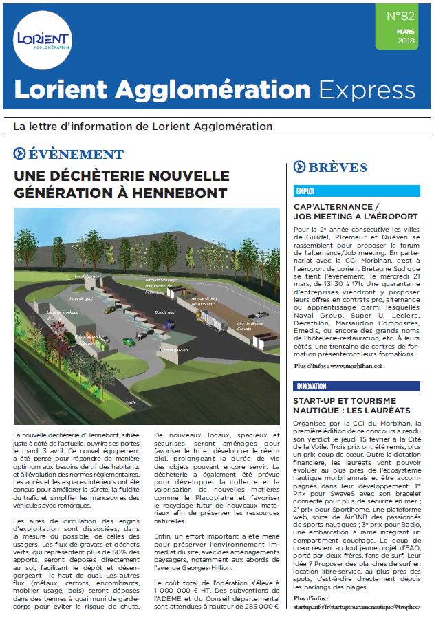 Lorient Agglomération Express N°82 - mars 2018