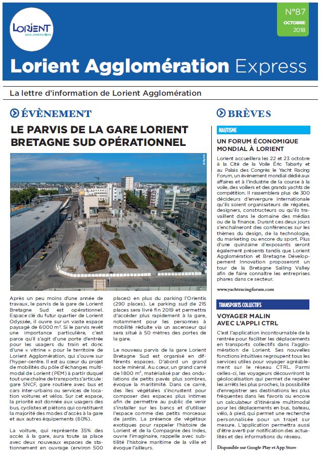Lorient Agglomération Express N°87 - octobre 2018