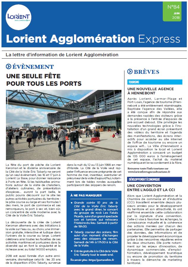 Lorient Agglomération Express N°84 - juin 2018