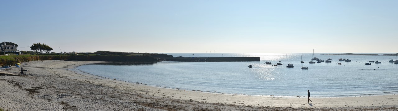 Photomontage depuis le port de Locmaria à Groix