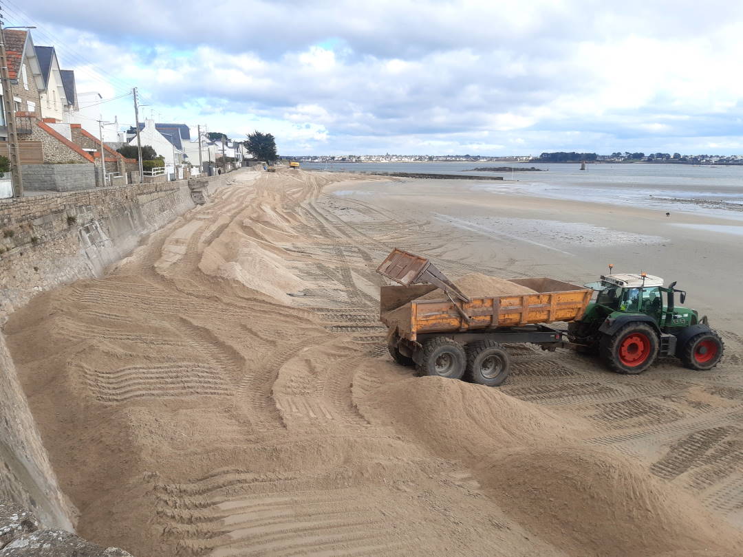 By-pass sur la plage de la Nourriguel à Larmor-Plage