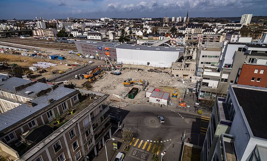 Vue aérienne sur la nouvelle gare