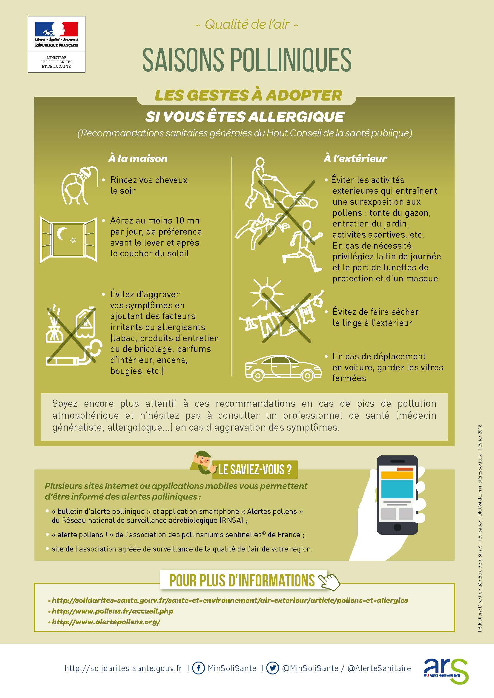 infographie pollens gestes à adopter